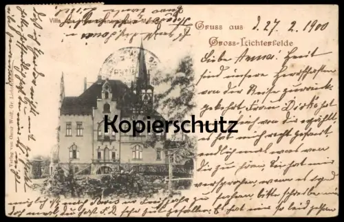 ALTE POSTKARTE GRUSS AUS GROSS-LICHTERFELDE VILLA DES GENERALMAJOR MECKEL Berlin Steglitz AK Ansichtskarte postcard cpa