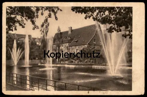 ALTE POSTKARTE BOCHUM 1946 HEIMATMUSEUM HAUS RECHEN SPRINGBRUNNEN FONTAINE AK Ansichtskarte postcard cpa