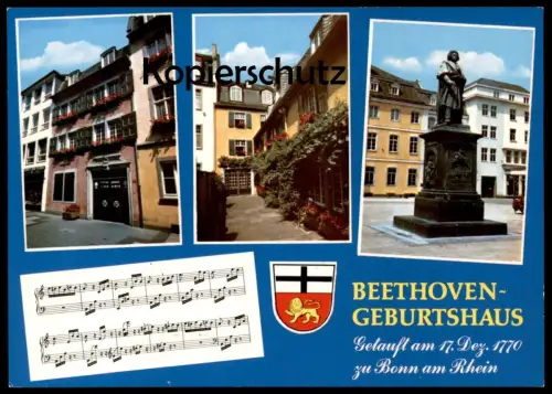 ÄLTERE POSTKARTE BONN BEETHOVEN-GEBURTSHAUS Poet Musician Komponist Dichter Wappen blason Ansichtskarte AK postcard cpa