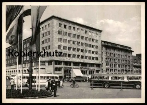 ALTE POSTKARTE ESSEN POSTBAU AM BAHNHOF BUS OMNIBUS station gare Postamt Post Ansichtskarte cpa postcard AK