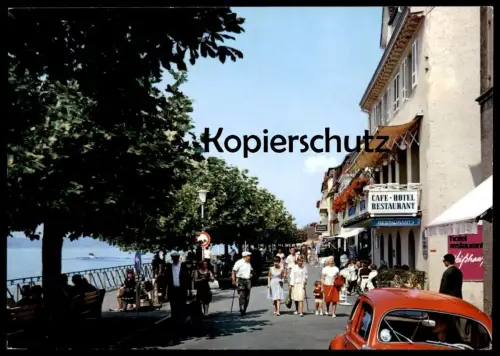 ÄLTERE POSTKARTE MEERSBURG AM BODENSEE SEESTRASSE & PROMENADE Auto car voiture Ansichtskarte AK postcard cpa