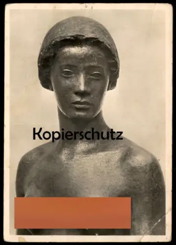 ALTE POSTKARTE GEORG KOLBE SÜDSEE MÄDCHEN BRONZE 1915 HAMBURG KUNSTHALLE SKULPTUR PLASTIK Verlag Marburg woman postcard