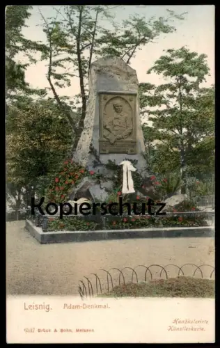 ALTE POSTKARTE LEISNIG CARL-FERDINAND ADAM DENKMAL monument musician Musiker 1911 bei Grimma Döbeln Composer Komponist