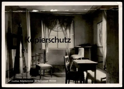 ÄLTERE POSTKARTE WEIMAR GOETHES ARBEITSZIMMER IM GARTENHAUS Dichter Poet poète Ansichtskarte AK postcard cpa
