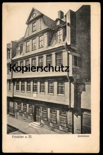 ALTE POSTKARTE FRANKFURT AM MAIN GOETHEHAUS HAUS GOETHE 1906 Dichter poet AK Ansichtskarte postcard cpa