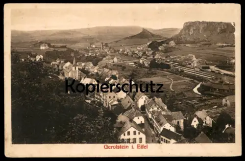 ALTE POSTKARTE GEROLSTEIN IN DER EIFEL PANORAMA GESAMTANSICHT BAHNHOF GLEISE AK Ansichtskarte postcard cpa