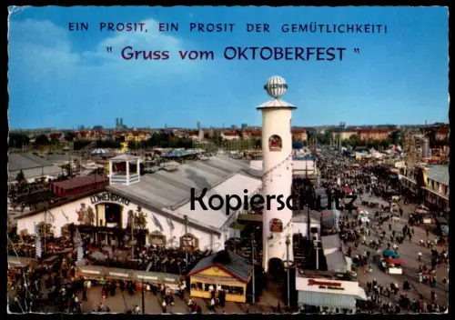 ÄLTERE POSTKARTE MÜNCHEN GRUSS VOM OKTOBERFEST EIN PROSIT EIN PROSIT DER GEMÜTLICHKEIT Munich Ansichtskarte postcard cpa
