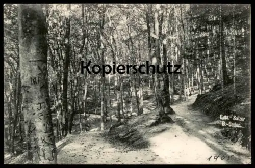 ALTE POSTKARTE BADEN-BADEN IM FRIESENWALD BEIM WALDSEE Bauminschrift Baum-Inschrift tree inscription arbre cpa postcard