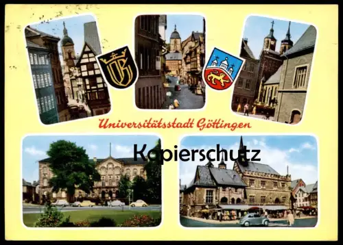 ÄLTERE POSTKARTE GÖTTINGEN UNIVERSITÄTSSTADT ALBANIKIRCHE AUDITORIUM MICHAELKIRCHE Wappen blason Ansichtskarte postcard