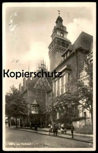 ALTE POSTKARTE ZEITZ AM RATHAUS Sachsen-Anhalt town hall mairie AK Ansichtskarte cpa postcard