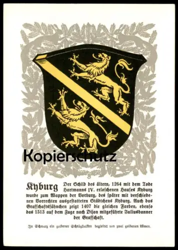 ÄLTERE POSTKARTE KYBURG BEI ZÜRICH WAPPEN GEMEINDEWAPPEN SCHILD Illnau Effretikon blason AK Ansichtskarte cpa postcard