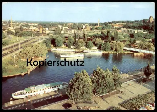 ÄLTERE POSTKARTE POTSDAM WEISSE FLOTTE HAFENBECKEN AM INTERHOTEL MIT MS SEEBAD TEMPLIN MS POTSDAM Schiff ship bateau AK