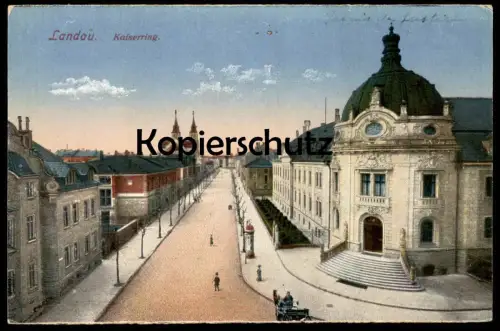 ALTE POSTKARTE LANDAU KAISERRING PANORAMA AK Ansichtskarte cpa postcard