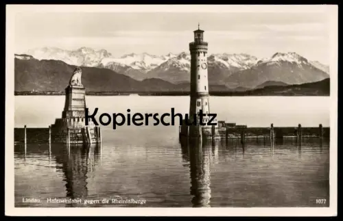 ALTE POSTKARTE LINDAU BODENSEE HAFENEINFAHRT Leuchtturm Phare Lighthouse Löwe lion Hafen Ansichtskarte AK postcard cpa