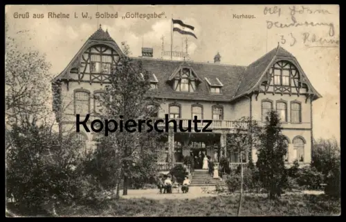 ALTE POSTKARTE GRUSS AUS RHEINE SOLBAD GOTTESGABE KURHAUS 1915 FELDPOST Stempel P.K. cachet postes militaires postcard
