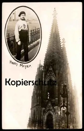 ALTE POSTKARTE KÖLN FASSADENKLETTERER KÖLNER DOM KLETTERER HANS MEYER Cöln climber artist gymnast gymnaste Ansichtskarte