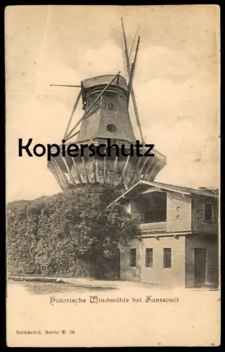 ALTE POSTKARTE POTSDAM HISTORISCHE WINDMÜHLE SANSSOUCI mole molen moulin mill windmill cpa postcard AK Ansichtskarte