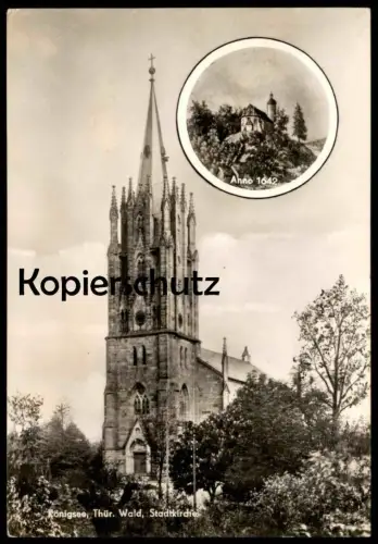 ÄLTERE POSTKARTE 600 JAHRE STADT KÖNIGSEE ANNO 1642 STADTKIRCHE KIRCHE THÜRINGEN church église AK Ansichtskarte postcard