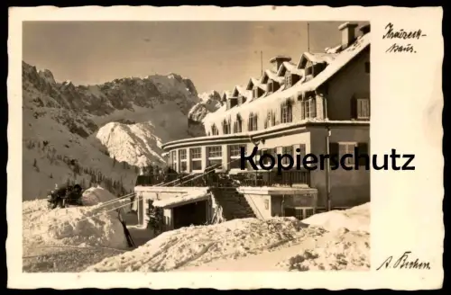 ALTE POSTKARTE GARMISCH PARTENKIRCHEN KREUZECKHAUS 1942 EISZAPFEN ZUGSPITZE Winter Schnee snow Ansichtskarte postcard