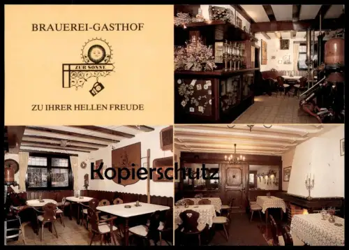 ÄLTERE POSTKARTE BAD LAASPHE BRAUEREI ZU IHRER HELLEN FREUDE GASTHOF ZUR SONNE Brewery Bier Biere Cerveza Beer postcard