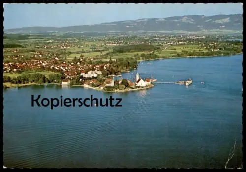 ÄLTERE POSTKARTE HALBINSEL WASSERBURG AM BODENSEE PANORAMA LUFTBILD FLIEGERAUFNAHME AK Ansichtskarte cpa postcard