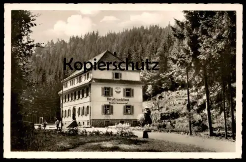 ÄLTERE POSTKARTE NATURFREUNDEHAUS FINSTERBRUNNERTAL BAHNSTATION KARLSTAL TELEFON SCHOPP Landstuhl Ansichtskarte AK