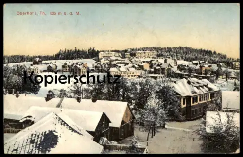 ALTE POSTKARTE OBERHOF IN THÜRINGEN IM SCHNEE TOTALANSICHT 825 m. Neige Snow Winter hiver cpa postcard AK Ansichtskarte