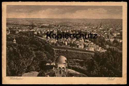 ALTE POSTKARTE WIESBADEN TOTAL VIEW VUE TOTALE Tresor et Postes Totalansicht Panorama AK Ansichtskarte cpa postcard