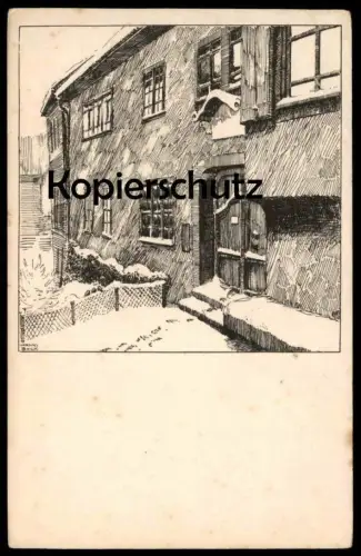 ALTE KÜNSTLER POSTKARTE EISENACH AUS DEM BACHHAUS EINGANG Haus von Johann Sebastian Bach House of Bach Dichter postcard