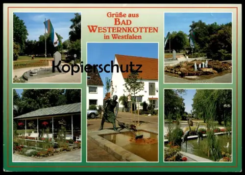 POSTKARTE BAD WESTERNKOTTEN ERWITTE KREIS SOEST Flagge Brunnen Fontaine Fountain Flamingo cpa postcard AK Ansichtskarte