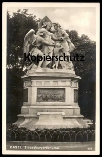 ALTE POSTKARTE BASEL STRASSBURGERDENKMAL BALE MONUMENT DE STRASBOURG Schweiz Suisse Swiss cpa postcard AK Ansichtskarte