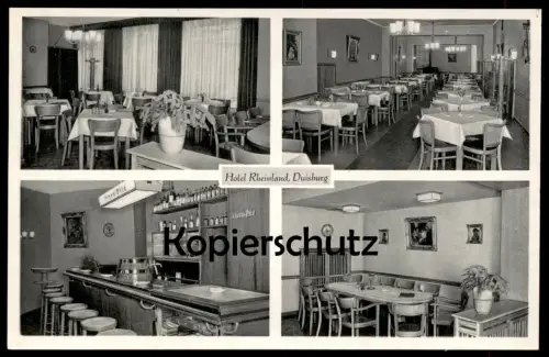 ALTE POSTKARTE DUISBURG HOTEL RHEINLAND INHABER JANSSEN STERN PILS Theke Bier Birra Beer bière Ansichtskarte postcard AK