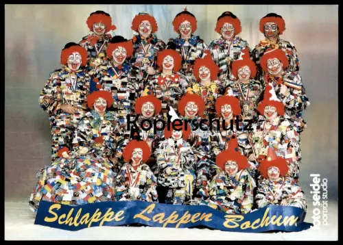 ÄLTERE KARTE BOCHUM CLOWNS SCHLAPPE LAPPEN Clown Karneval Carneval Carnival Folklore Animee cpa postcard Ansichtskarte