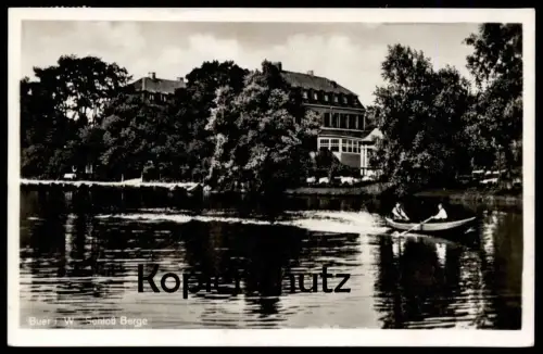 ÄLTERE POSTKARTE GELSENKIRCHEN BUER SCHLOSS BERGE Boot boat bateau cpa postcard AK Ansichtskarte