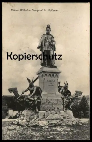 ALTE POSTKARTE KIEL HOLTENAU KAISER WILHELM DENKMAL KRIEGER monument Kriegsgott der Wikinger Ansichtskarte postcard cpa