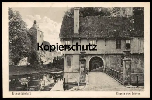 ALTE POSTKARTE BURGSTEINFURT EINGANG ZUM SCHLOSS castle chateau Steinfurt Feldpost 1916 Stempel Borghorst cpa postcard