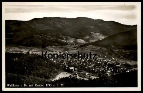 ALTE POSTKARTE WALDKIRCH IM BREISGAU 1934 PANORAMA MIT KANDEL 1234 METER Ü. M. Ansichtskarte AK cpa postcard