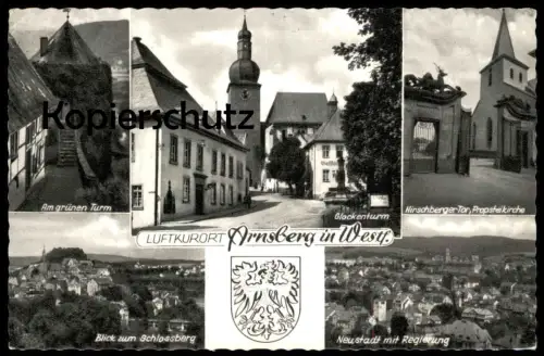 ÄLTERE POSTKARTE LUFTKURORT ARNSBERG GLOCKENTURM KIRCHE AN RECHNUNGSPRÜFUNG ELEKTROCHEMISCHES KOMBINAT BITTERFELD AK cpa