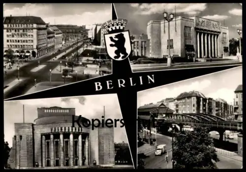 ÄLTERE POSTKARTE BERLIN 1964 WAPPEN VOLKSBÜHNE FRIEDRICHSTRASSE Architektur Architecture LKW Truck postcard cpa AK