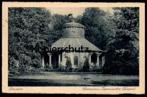 ALTE POSTKARTE POTSDAM SCHLOSS SANSSOUCI JAPANISCHER TEMPEL JAPAN 1933 fane temple cpa postcard AK Ansichtskarte