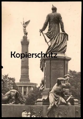 ÄLTERES FOTO BERLIN BISMARCK-DENKMAL & SIEGESSÄULE BISMARCKDENKMAL Photo monument postcard cpa Ansichtskarte AK