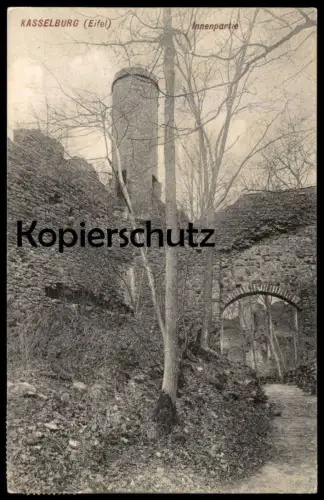 ALTE POSTKARTE KASSELBURG INNENPARTIE 1908 BEI PELM GEROLSTEIN EIFEL Burg Ruine ruin chateau castle cpa postcard AK