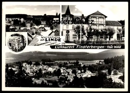 ÄLTERE POSTKARTE FINSTERBERGEN VOLKSHAUS ZUR LINDE THÜRINGEN FRIEDRICHRODA THÜRINGER WALD Baum tree arbre cpa postcard