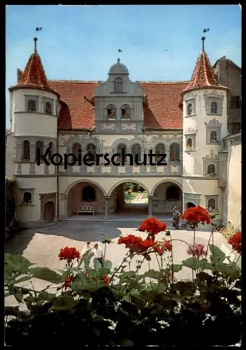 POSTKARTE KONSTANZ AM BODENSEE RATHAUS GERANIEN Pelargonien crane's bill geranium Constanz Constance cpa postcard AK