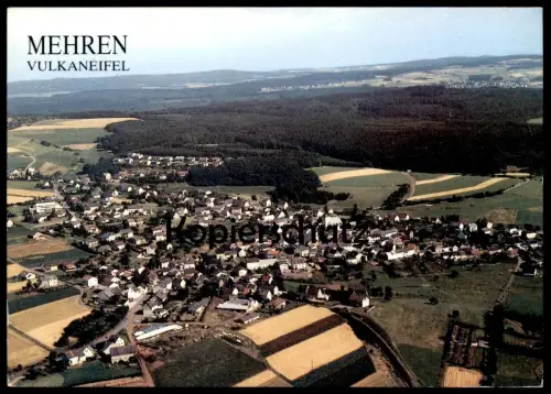 ÄLTERE POSTKARTE MEHREN VULKANEIFE EIFEL DAUN PANORAMA LUFTBILD Fliegeraufnahme cpa postcard AK Ansichtskarte