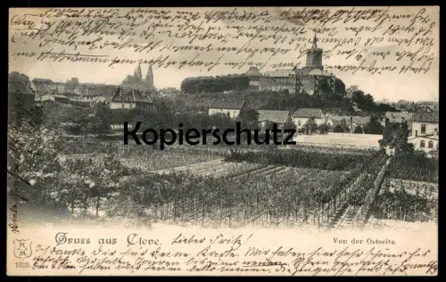 ALTE POSTKARTE GRUSS AUS CLEVE VON DER OSTSEITE 1902 Bad Kleve cpa postcard AK Ansichtskarte