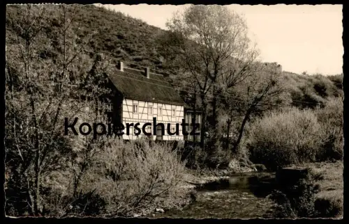 ÄLTERE POSTKARTE LUFTKURORT HELLENTHAL IN DER EIFEL ALTES FACHWERKHAUS FACHWERK FLUSS BACH Ansichtskarte AK postcard cpa