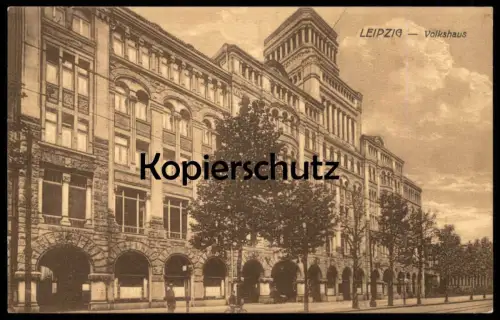 ALTE POSTKARTE LEIPZIG VOLKSHAUS 1923 SACHSEN saxony saxe cpa postcard AK Ansichtskarte