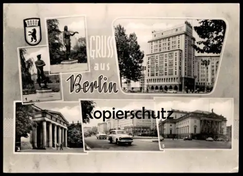 ÄLTERE POSTKARTE GRUSS AUS BERLIN AUFBAUHELFER MAHNMAL HAUS BUDAPEST DEUTSCHE STAATSOPER Auto car postcard cpa AK