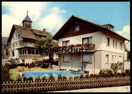 ÄLTERE POSTKARTE HOTEL SCHULTE ZUR DORFSCHÄNKE KAPELLENSÜNG BEI LINDLAR POST HARTEGASSE Schwimmbad Piscine swimming pool